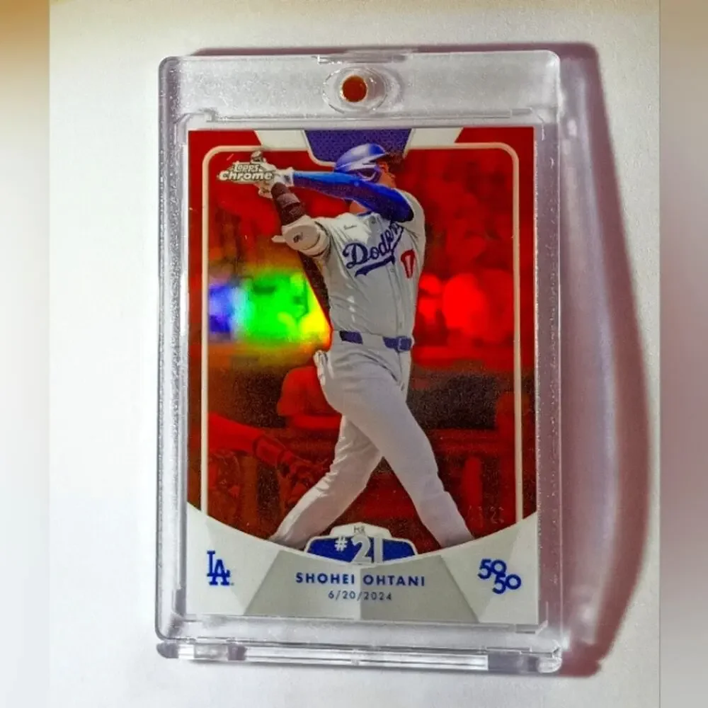 Shohei Ohtani SSP 06/25 Orange Refractor Chrome Card From the 50/50 Set 2024